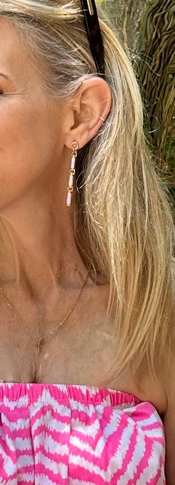 White Drop Earrings
